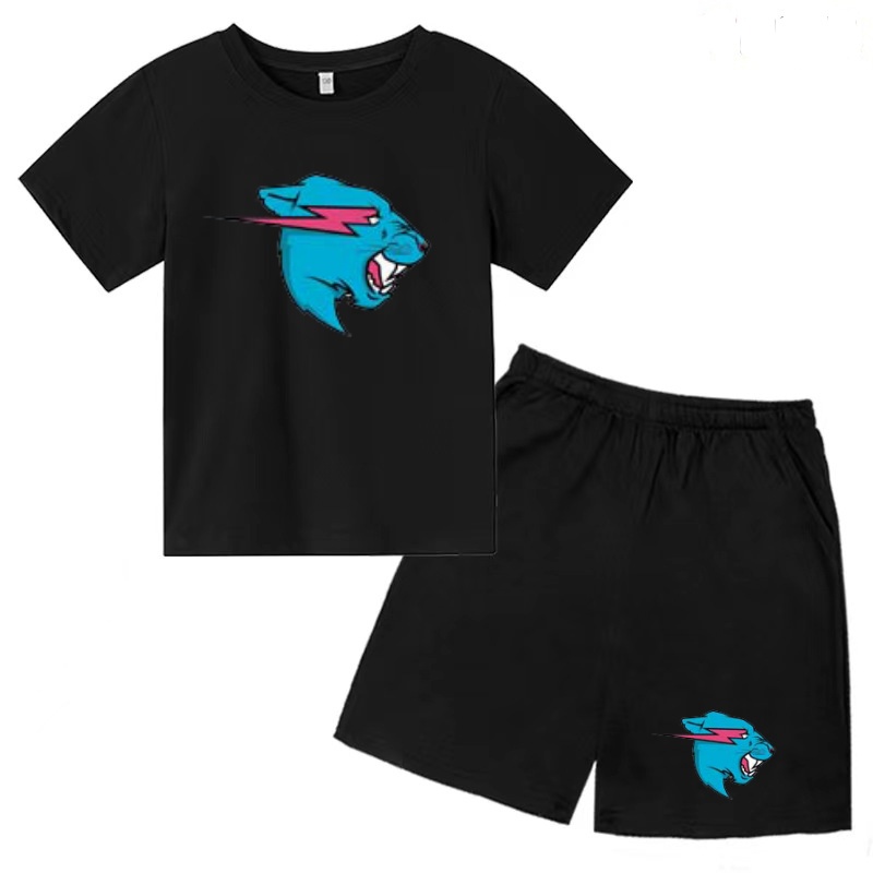Summer Clothing Images - Kinder-T-Shirt mit bezauberndem Tierkopf-Bildaufdruck, Kleidung, Sommer,