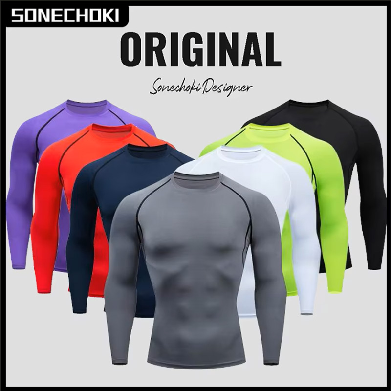 Summer Gym Clothing - Herren-T-Shirt, Lauf-Sport-T-Shirt, Kompressions-Fitness-Oberteil, Schnelltrocknend, Enganliegend, für