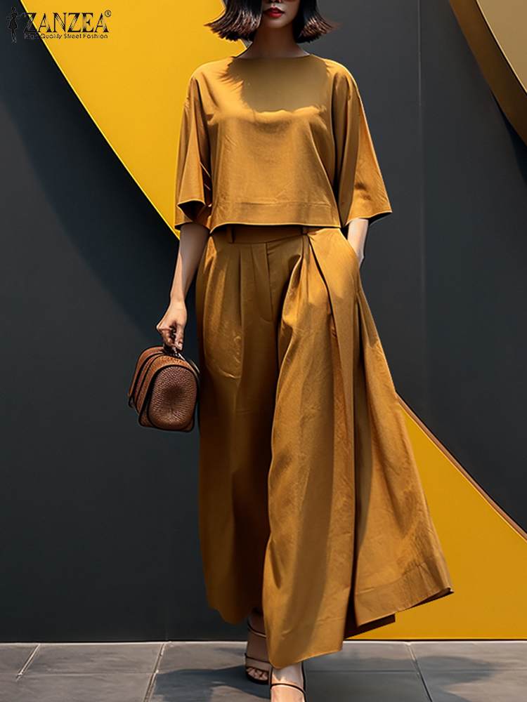 Summer Clothing Work - Mode Sommer 3/4 Hülse Bluse Hosen