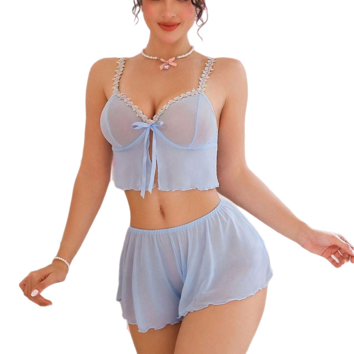 Summer Clothing For Women - 2-teiliges Westerns Sexy Rosa Niedliches Loungewear