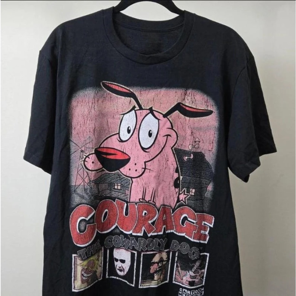 Summer Clothing For Women - Sommerliches Vintage-T-Shirt mit Courage The Cowardly