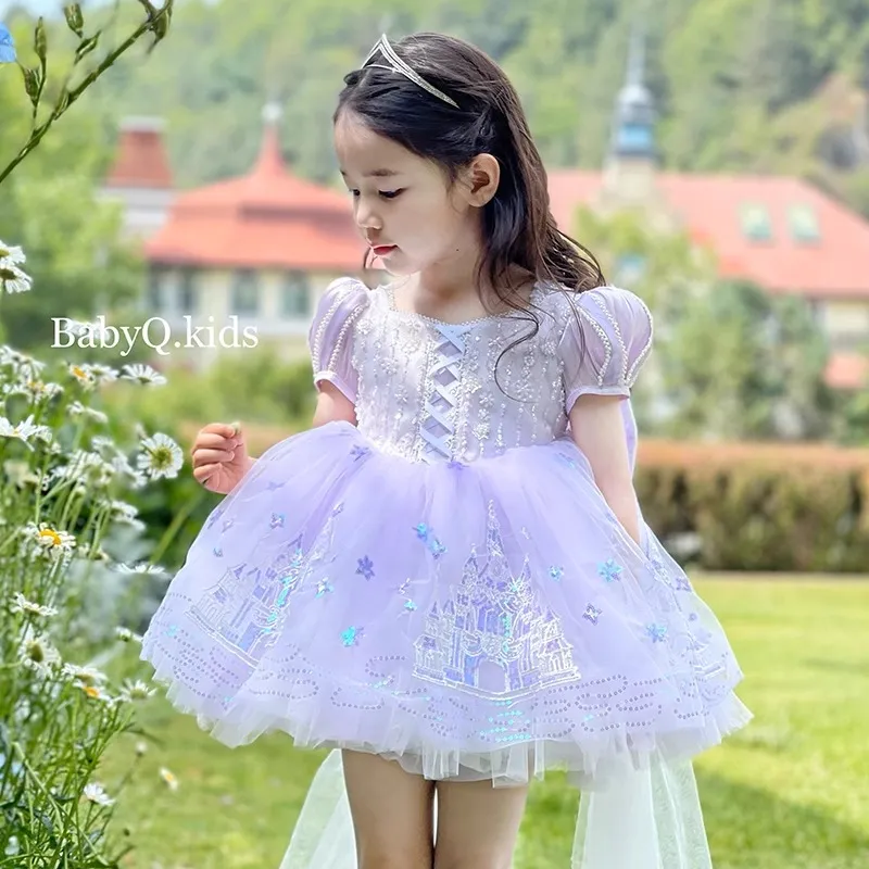 Summer Gauze Clothing - Baby Mädchen Sommer Glänzendes Lila Süßes