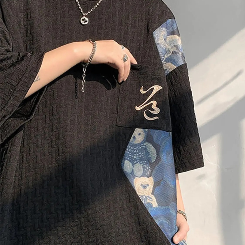 Summer Clothing Trends 2025 - Baggy Tops Herren T-Shirt O-Ausschnitt Herren