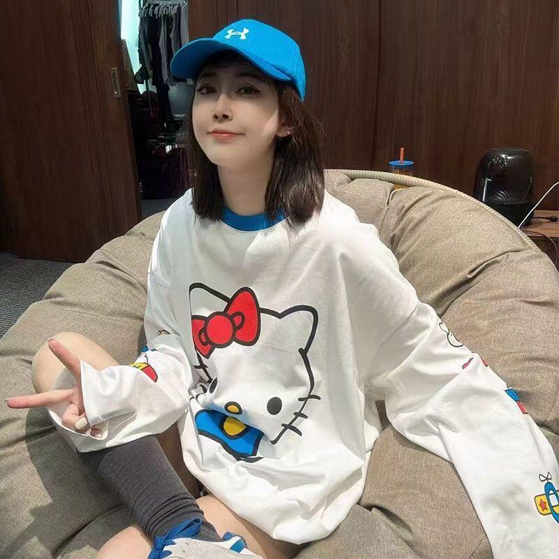 Summer Clothing For Women - Langärmliges Hello Kitty Sommer-T-Shirt im neuen