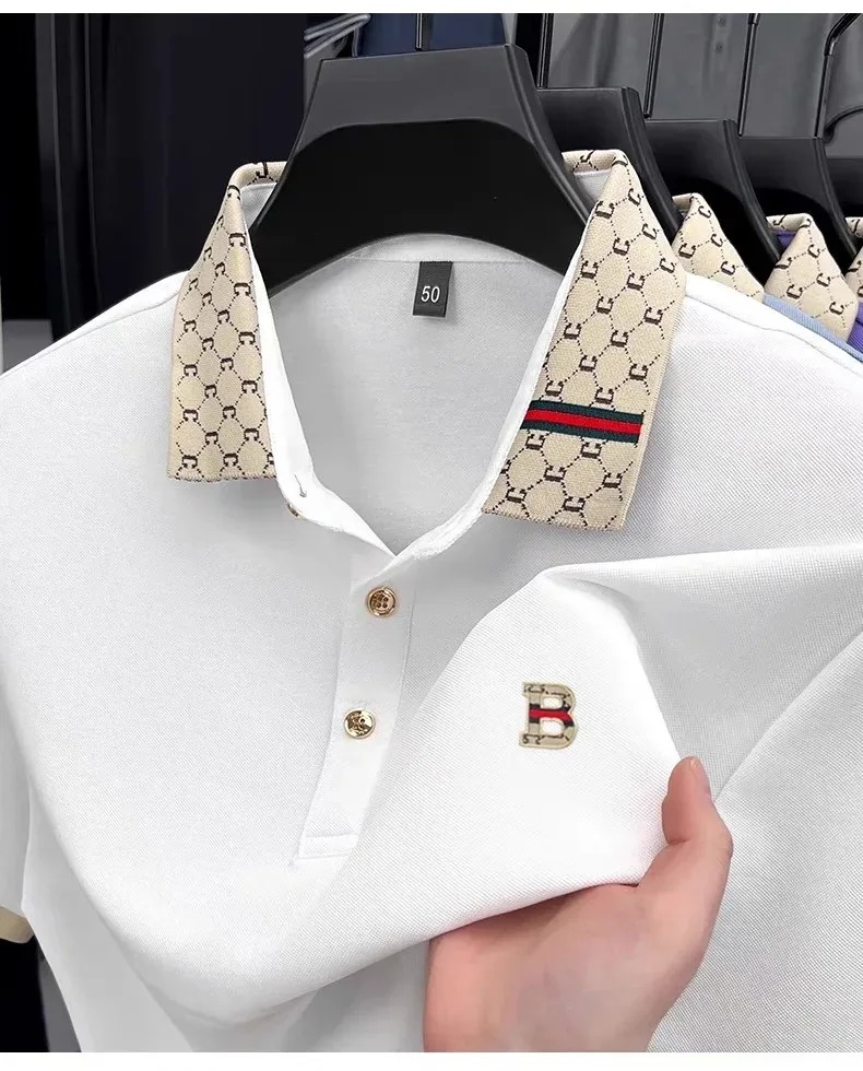 Summer Clothing Men Linen - High-End-Marke Kurzarm POLO Shirt Herren Sommer