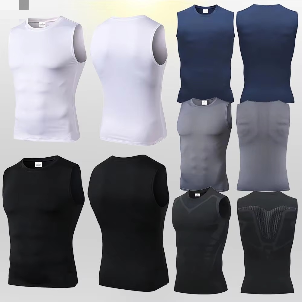 Summer Gym Clothing - Kompressions-Tanktop Herren Gym-Shirt Ärmellos Schnelltrocknend Bedruckt