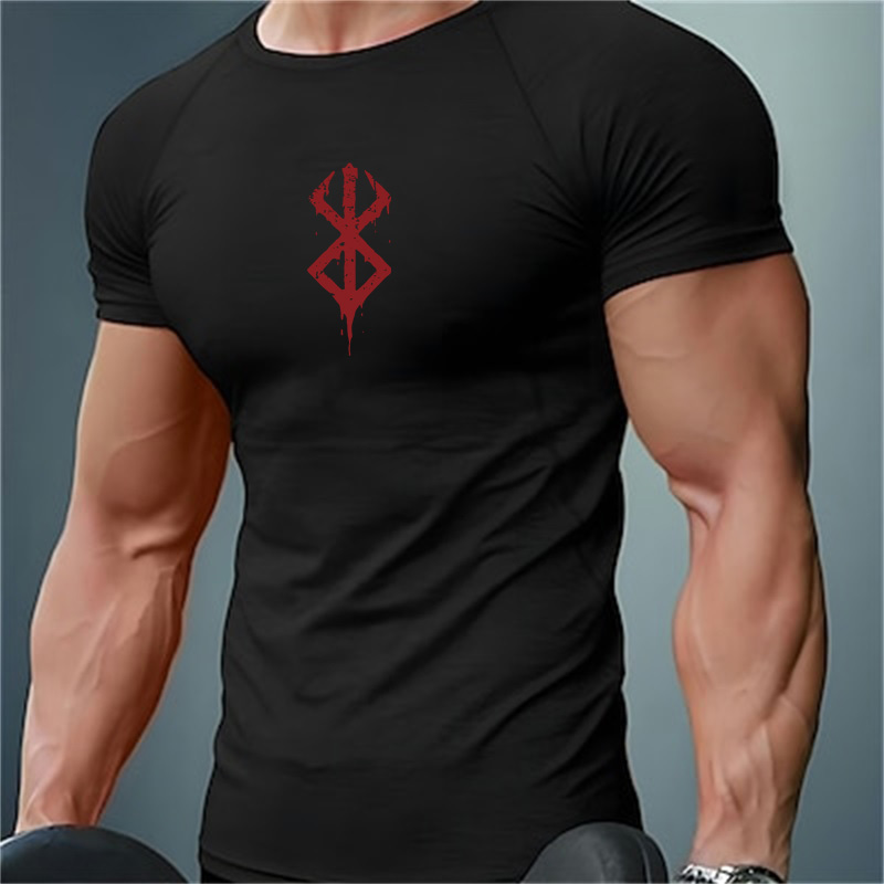 Summer Gym Clothing - Herren Kompressions-Shirts mit Aufdruck, Sommer Kurzarm