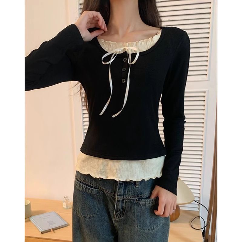 Crop Blouse Linen - Herbst Kawaii Süße Y2k Crop Tops