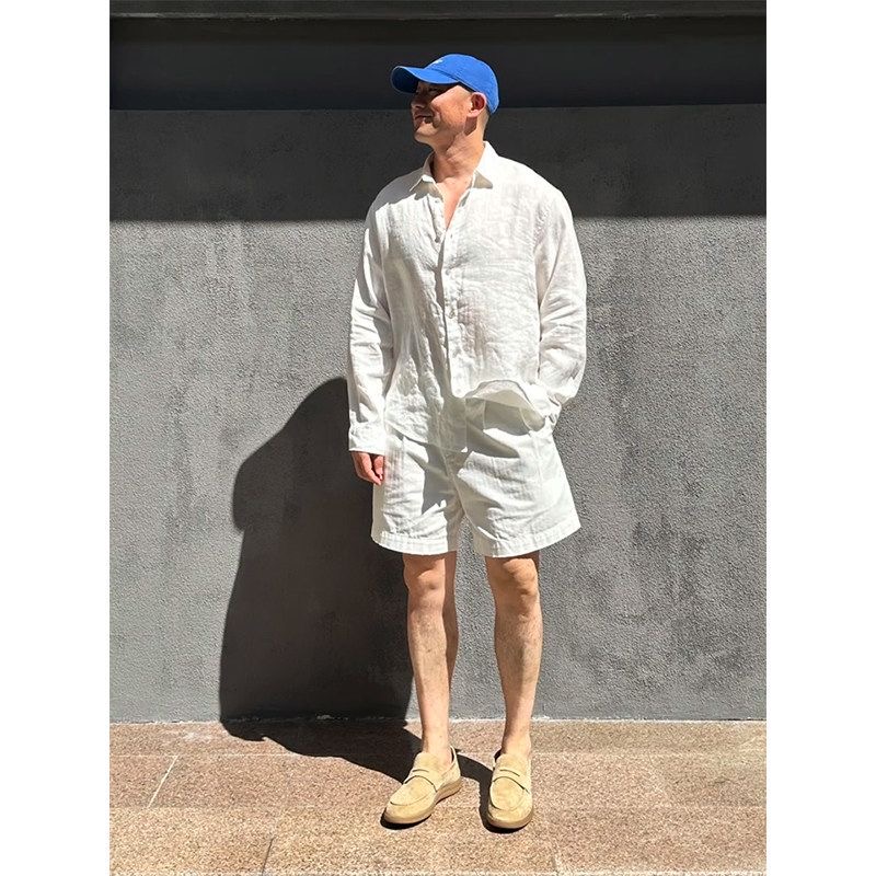 Leichtes Luxus-Leinen-Sonnensc – Linen Shorts Men Bewertung und Preis