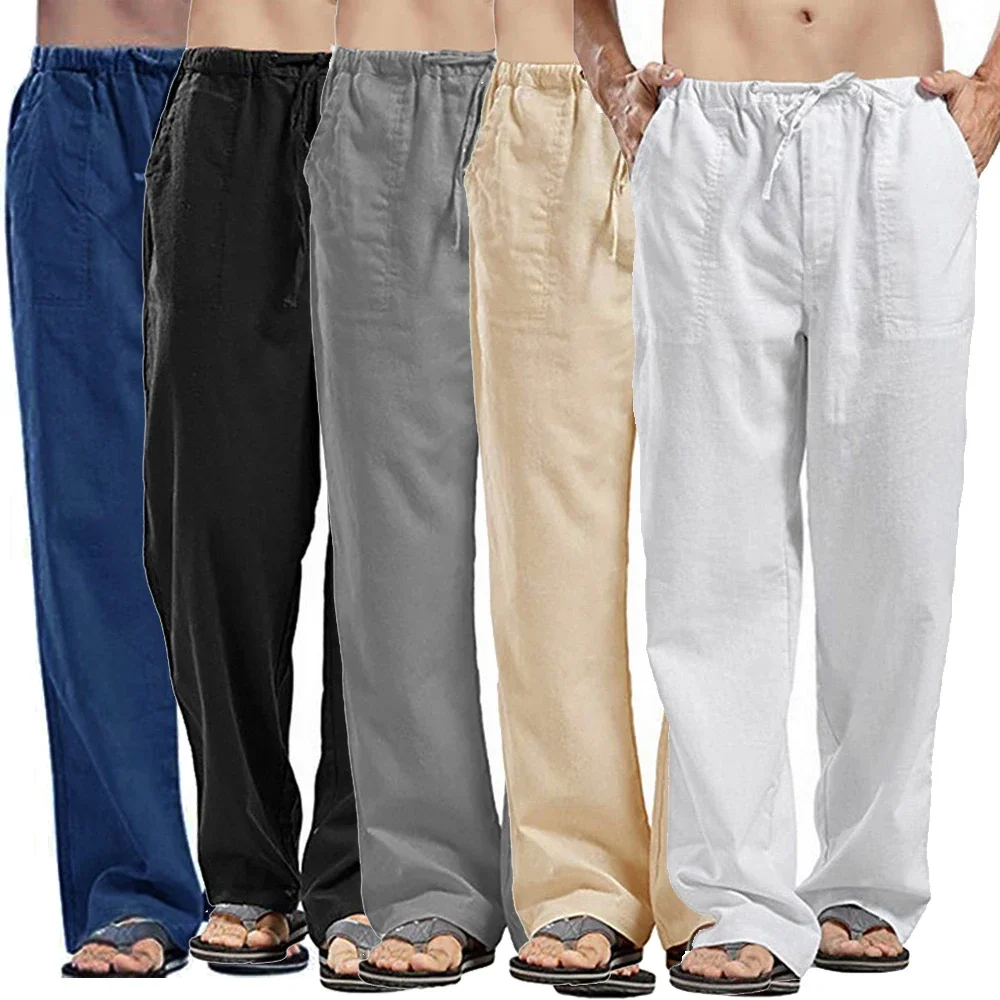 Herren Freizeit hose Baumwoll  – Summer Clothing Men Linen Bewertung und Preis