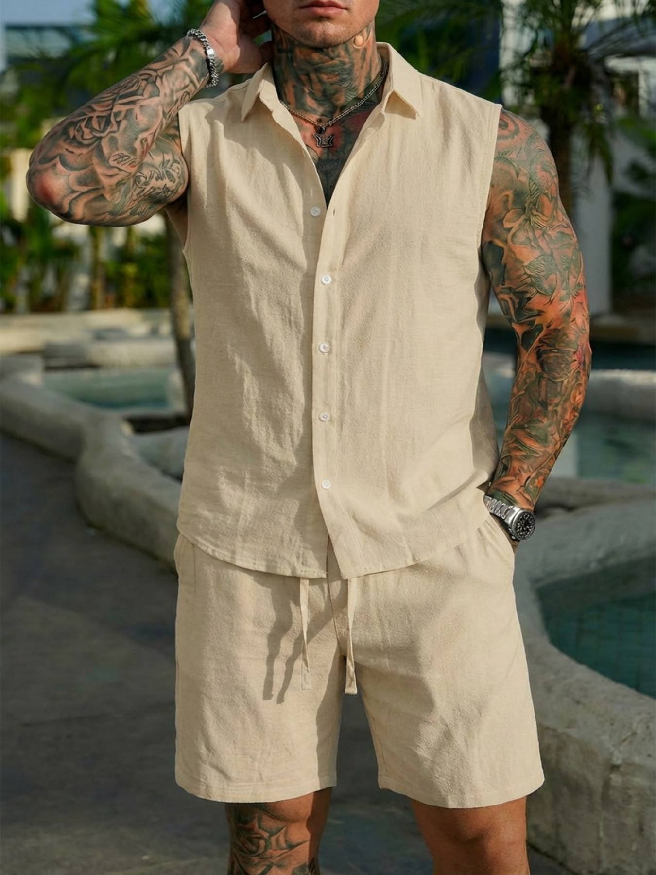 Sommer-Leinenhemd-Set für Herr – Summer Clothing Men Linen Bewertung und Preis