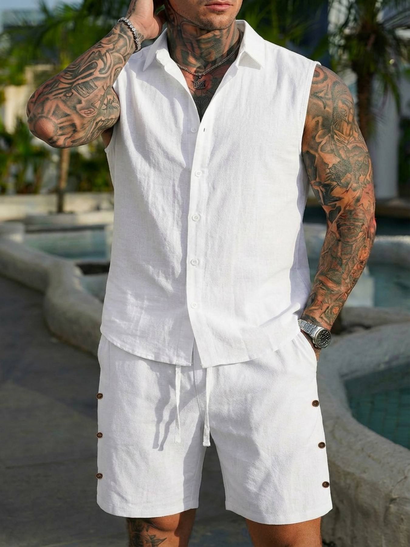 Sommer-Leinenhemd-Set für Herr – Summer Clothing Men Linen Bewertung und Preis