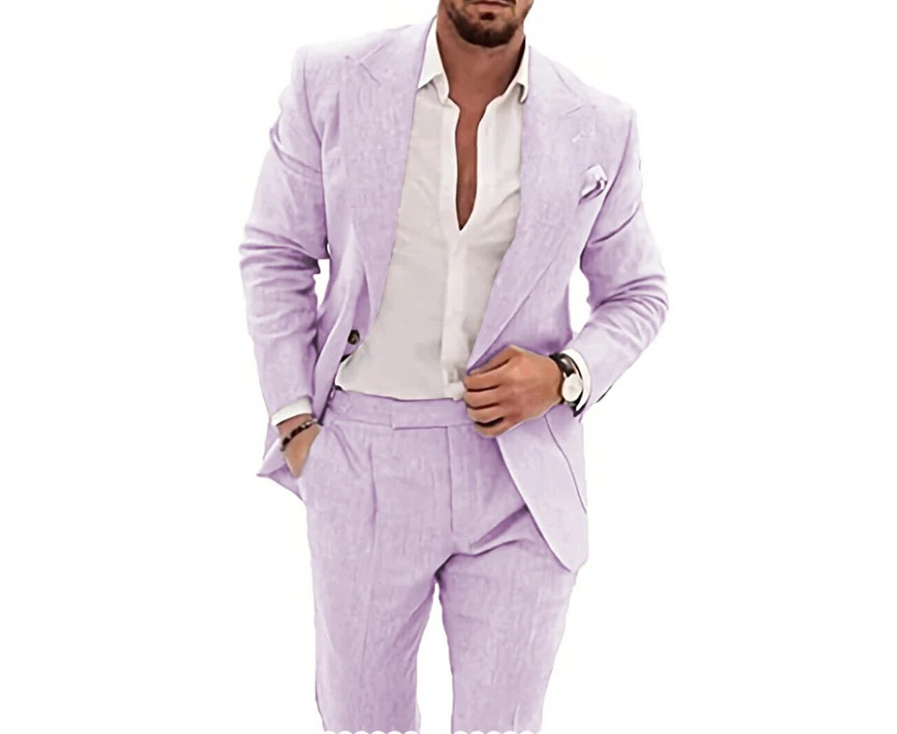 Lässige Herren-Leinenanzüge 2- – Summer Clothing Men Linen Bewertung und Preis