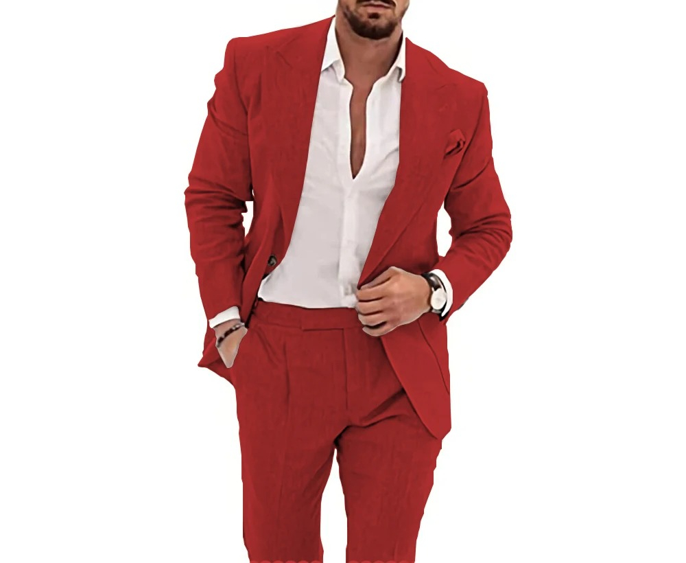 Lässige Herren-Leinenanzüge 2- – Summer Clothing Men Linen Bewertung und Preis