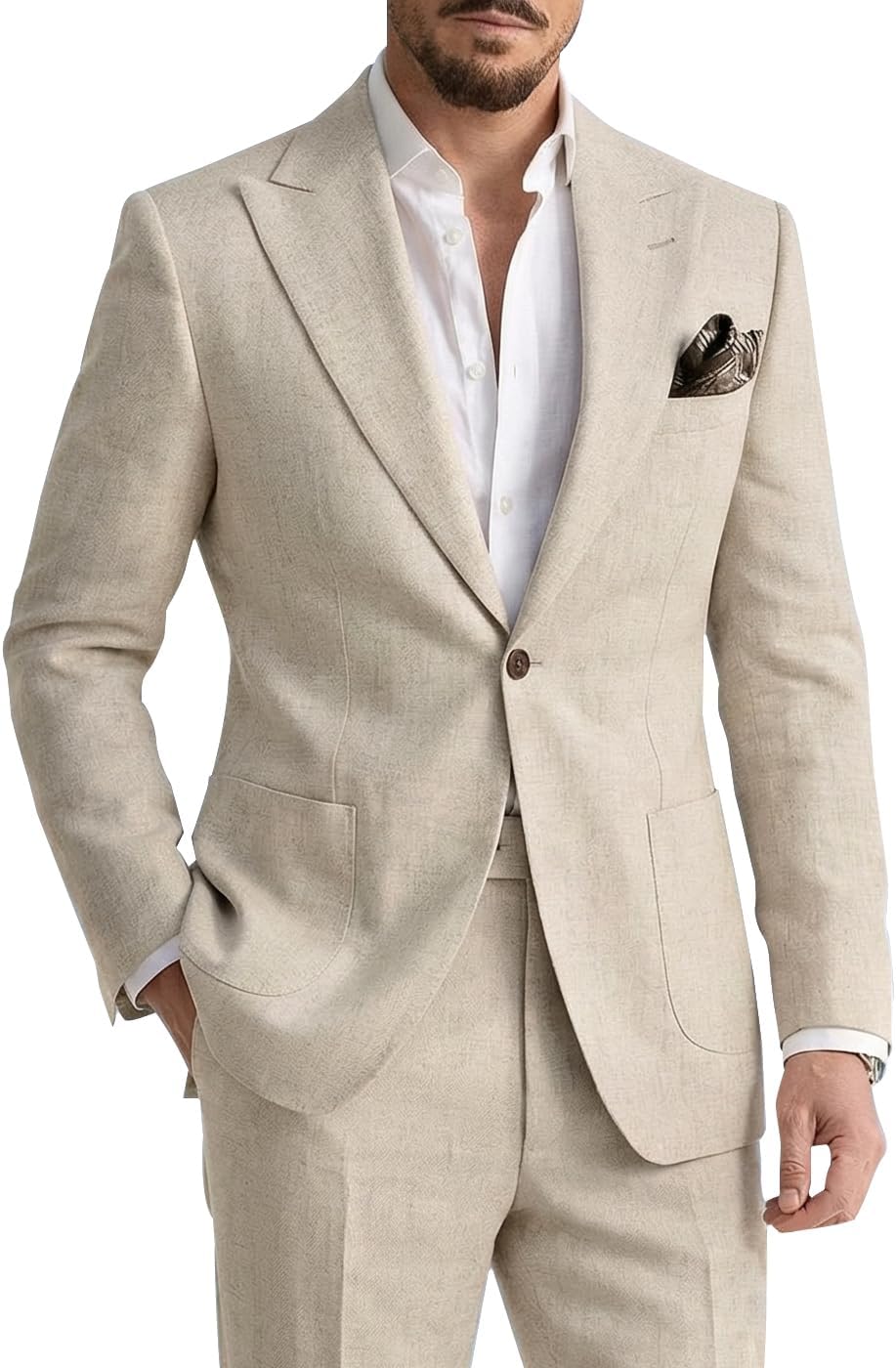 Herren 2-teiliger Leinenanzug, – Summer Clothing Men Linen Bewertung und Preis
