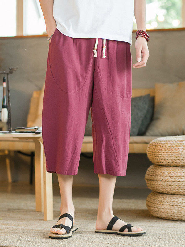 Baumwoll-Leinen-Hose mit weite – Linen Shorts Men Bewertung und Preis