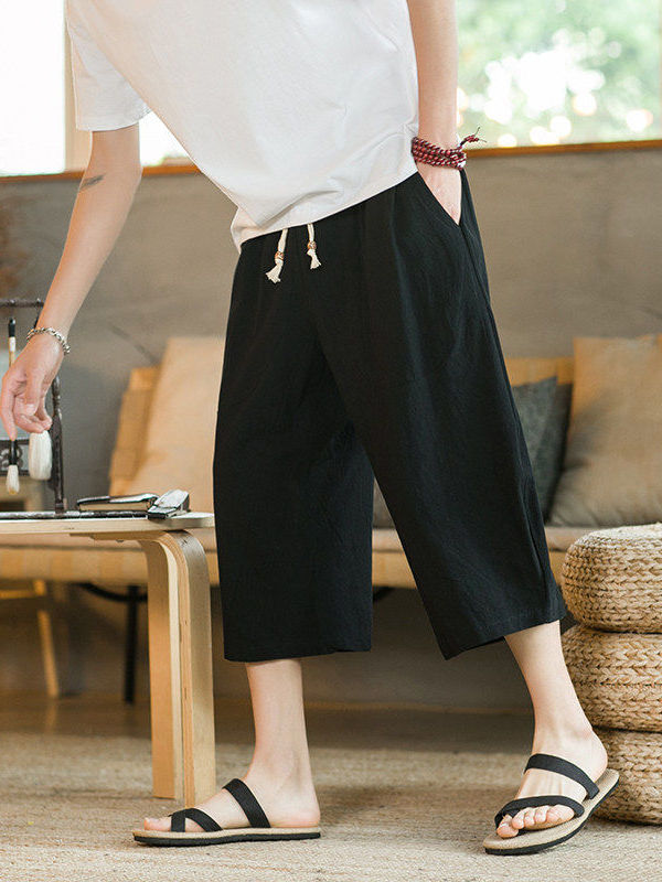Baumwoll-Leinen-Hose mit weite – Linen Shorts Men Bewertung und Preis