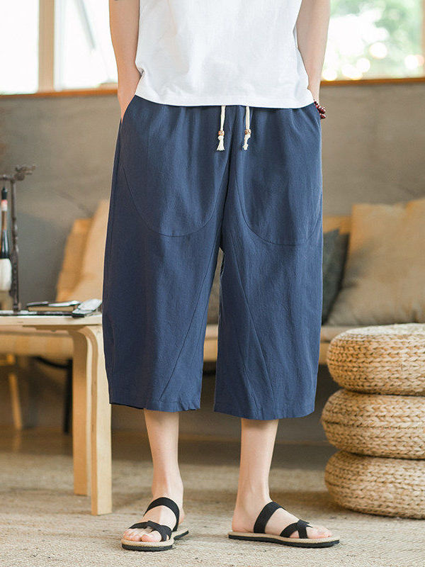Baumwoll-Leinen-Hose mit weite – Linen Shorts Men Bewertung und Preis